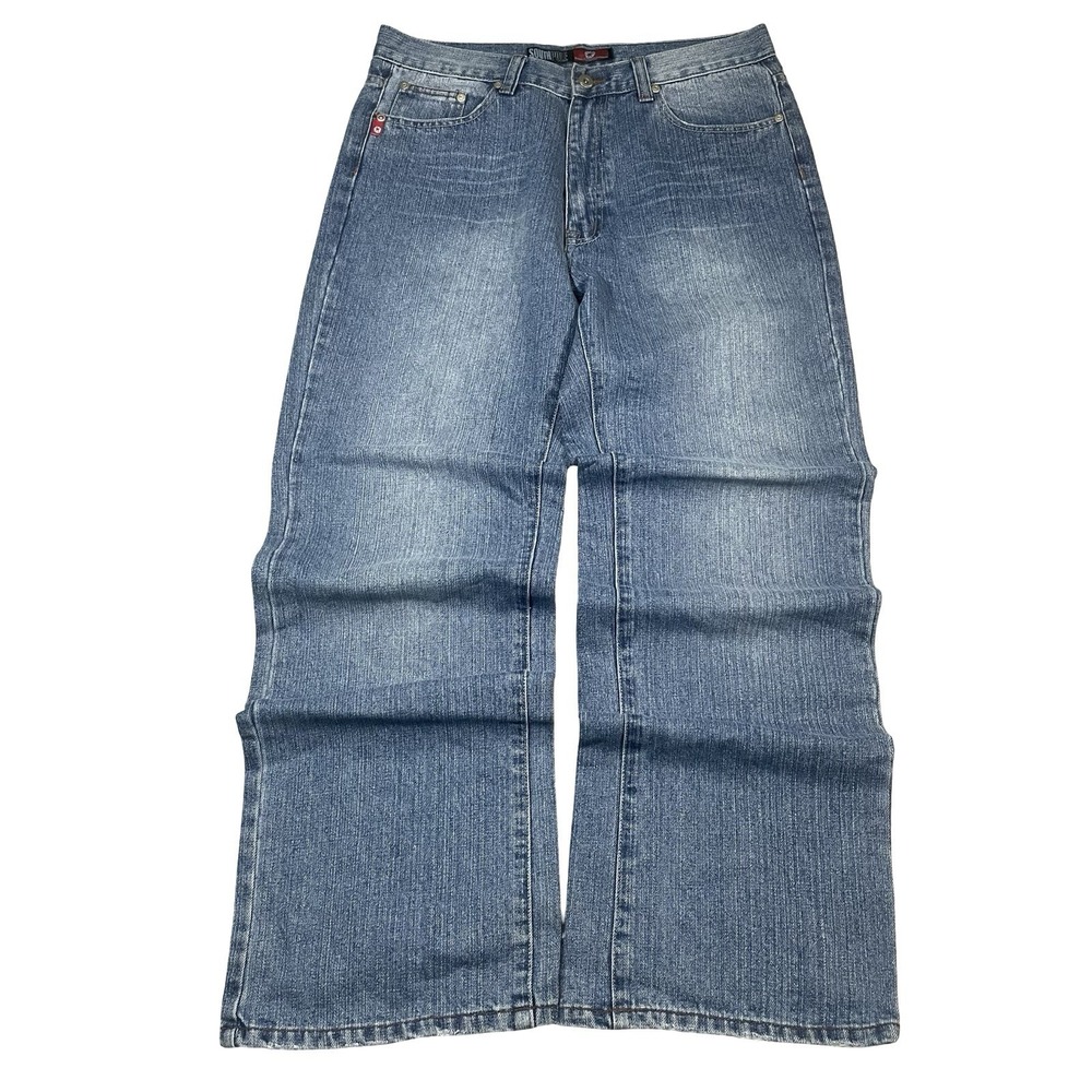Vintage Southpole Jeans Mens 32x31 Blue Baggy Wide Leg Denim Loose Red Tab Y2K
